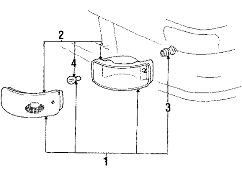 1990 Toyota Celica Park & Signal Lamps Diagram