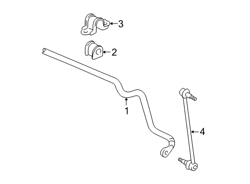 2001 Toyota Solara Stabilizer Bar & Components - Front Diagram