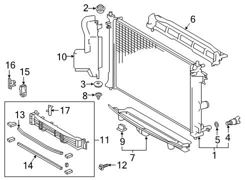 2021 Toyota Corolla Radiator & Components Diagram