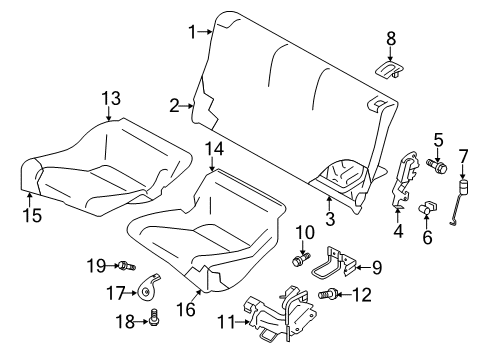 2015 Scion FR-S Rear Seat Components Diagram