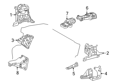 2020 Toyota Corolla Bracket, Engine MOUN Diagram for 12325-0T520