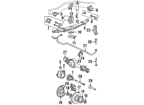 1986 Toyota Land Cruiser Seat Sub-Assy, Spring, RH Diagram for 48048-60021