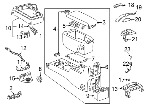 2004 Toyota Tacoma Box, Console, Front Diagram for 58802-04120-E0