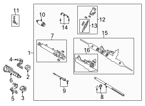 1999 Toyota Corolla Steering Column & Wheel, Steering Gear & Linkage Diagram 4 - Thumbnail