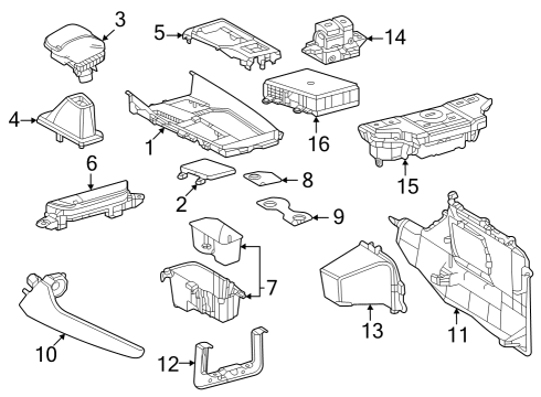 2024 Toyota Grand Highlander Center Console Diagram