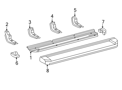 2005 Toyota Sequoia Bracket Sub-Assy, Side Step Diagram for 51077-0C010