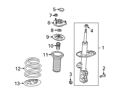 2010 Scion xB Struts & Components - Front Diagram