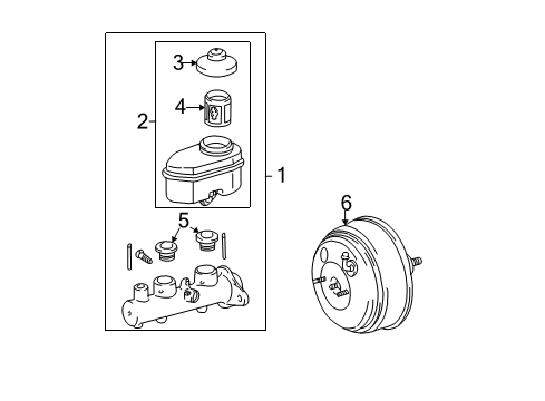 2002 Toyota Camry Brake Master Cylinder Repair Kit Diagram for 04493-06050