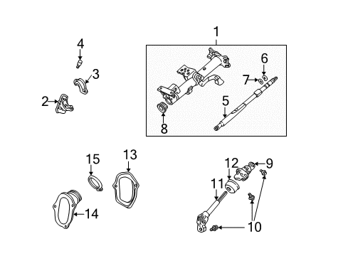 2002 Toyota Highlander Steering Column & Wheel, Steering Gear & Linkage Diagram 2 - Thumbnail