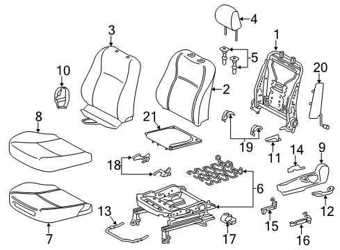 2016 Toyota Yaris Front Seat Cushion Cover, Left(For Separate Type) Diagram for 71072-0DS50-C0