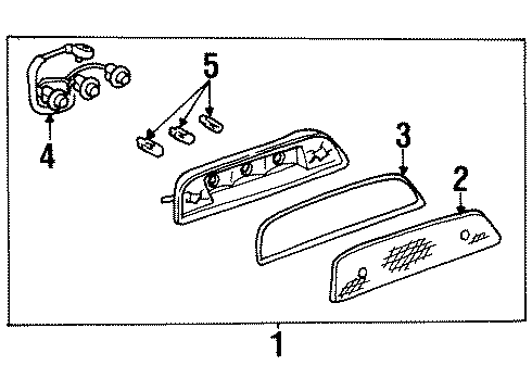 1995 Toyota T100 High Mount Lamps Diagram