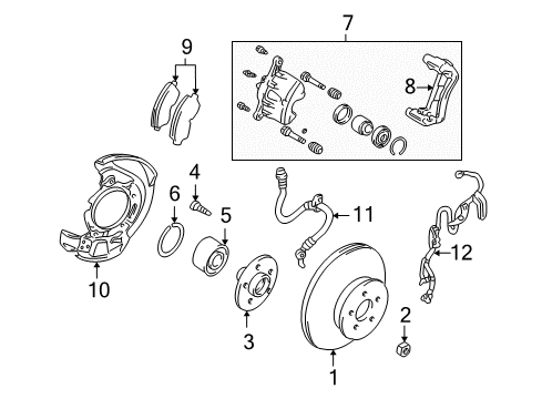 2005 Toyota RAV4 Front Brakes Diagram