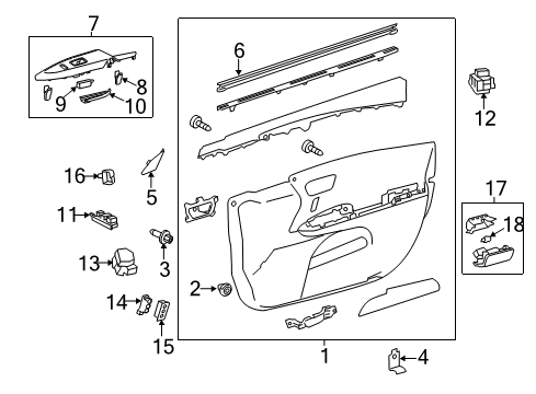 2013 Toyota Avalon WEATHERSTRIP, Front Door Diagram for 68171-07010