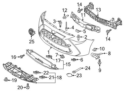 2020 Toyota Yaris Bumper & Components - Front Diagram