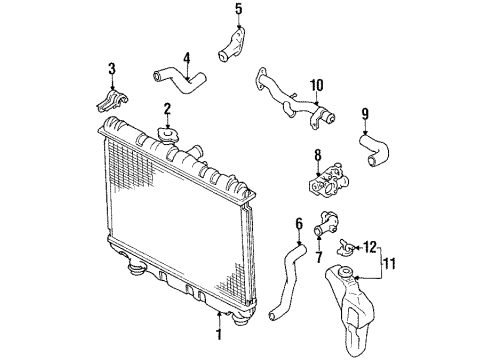 1992 Toyota Corolla Radiator Assembly Diagram for 16400-15410