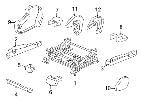 2002 Toyota Tundra Cover, Front Seat Track, LH Rear Inner Diagram for 72137-0C070