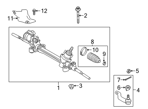 2022 Toyota RAV4 Tie Rod Assembly Diagram for 45460-49105