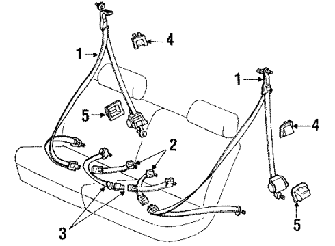 1993 Toyota 4Runner Rear Seat Belts Diagram