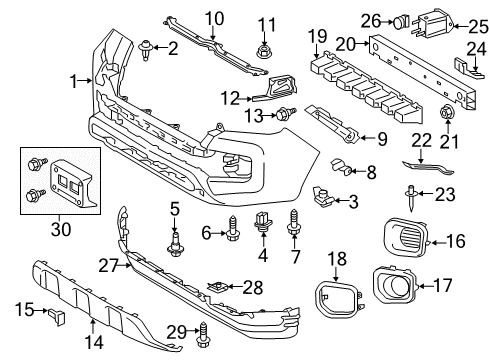 2023 Toyota Tacoma Retainer, Outside Moulding Diagram for 75392-04010