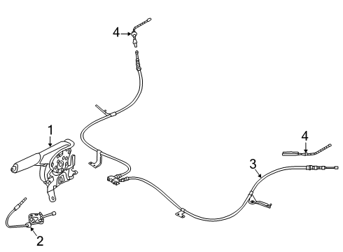 2020 Toyota Yaris Cable Assembly, Parking Diagram for 46420-WB001