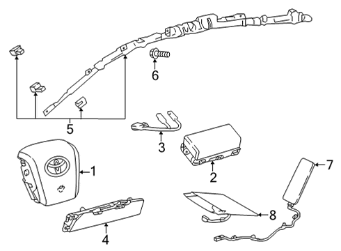 2016 Toyota Mirai Air Bag Assembly, Front Seat Diagram for 739F0-62010