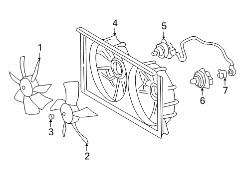 2005 Toyota MR2 Spyder Cooling System, Radiator, Water Pump, Cooling Fan Diagram 1 - Thumbnail