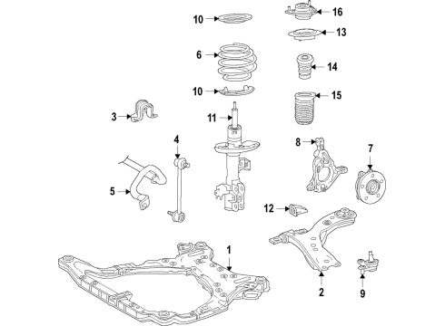 2022 Toyota Sienna Bearing And Hub Assembly Diagram for 43550-0E020