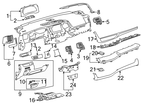 2016 Toyota Highlander Ornament, Instrument Cluster Diagram for 55471-0E020-C0