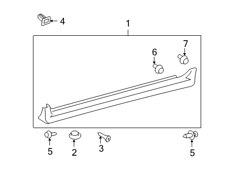 2013 Toyota Matrix Exterior Trim - Pillars, Rocker & Floor Diagram