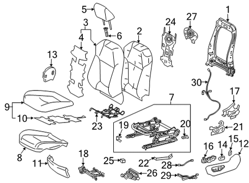 2023 Toyota Venza COVER SUB-ASSY, FR S Diagram for 71072-48D01-B2