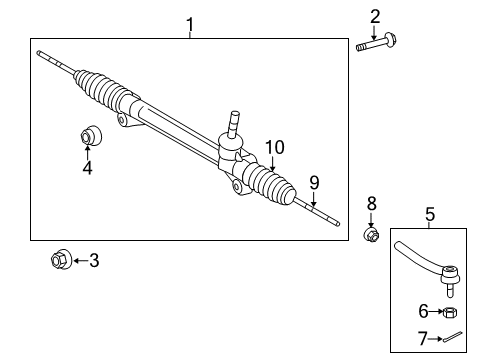 2016 Toyota Highlander Steering Column & Wheel, Steering Gear & Linkage Diagram 3 - Thumbnail