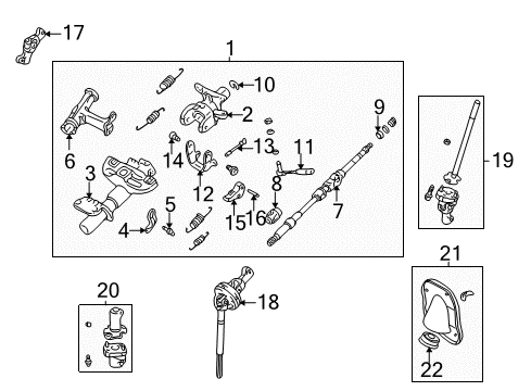 1999 Toyota Tacoma Shaft Assy, Steering Main Diagram for 45210-35200