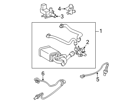 2004 Toyota Prius Canister Assy, Charcoal Diagram for 77740-47050