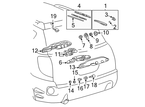 2007 Toyota Matrix Wiper & Washer Components Diagram 1 - Thumbnail