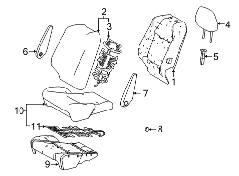 2021 Toyota Sienna Second Row Seats, Body Diagram 1 - Thumbnail