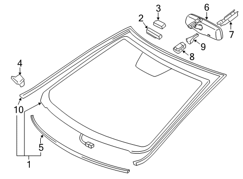 2014 Toyota Camry Inner Rear View Mirror Assembly Diagram for 87810-06140