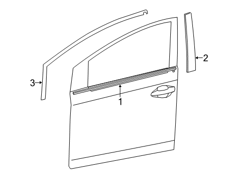 2016 Toyota Prius V Exterior Trim - Front Door Diagram