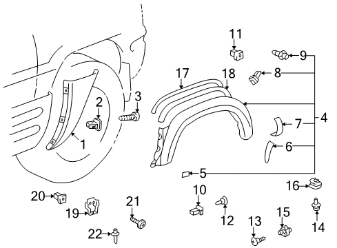 1998 Toyota RAV4 Stripe, Quarter, Front RH Diagram for 75991-42010