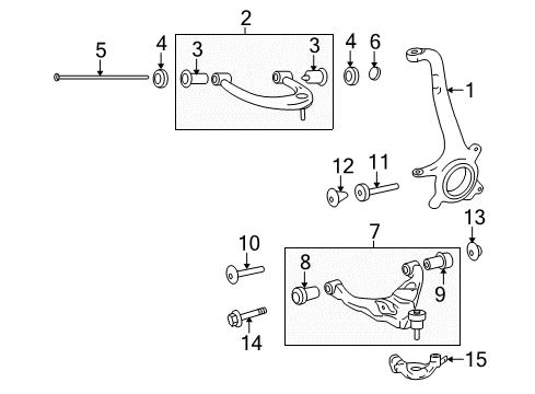 2013 Toyota 4Runner Front Suspension, Control Arm Diagram 1 - Thumbnail