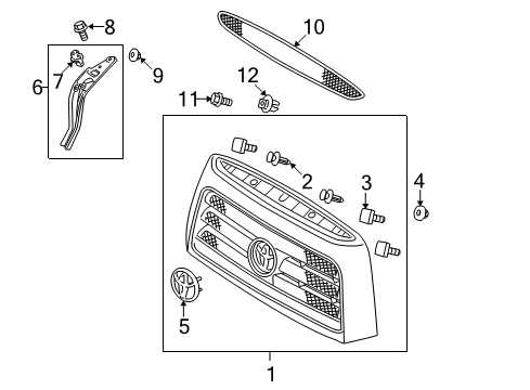 2007 Toyota Tundra Grille & Components Diagram