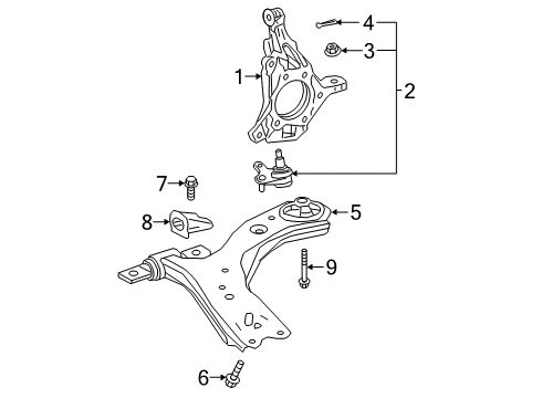 2019 Toyota Avalon Front Suspension, Control Arm, Stabilizer Bar Diagram 1 - Thumbnail