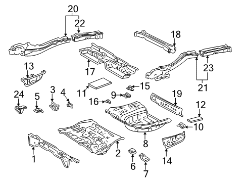 1999 Toyota Solara Crossmember, Rear Diagram for 57605-06040