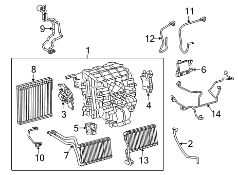 2019 Toyota Prius Prime Heater Core & Control Valve Diagram