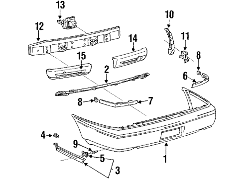 1994 Toyota Corolla Rear Bumper Diagram 1 - Thumbnail