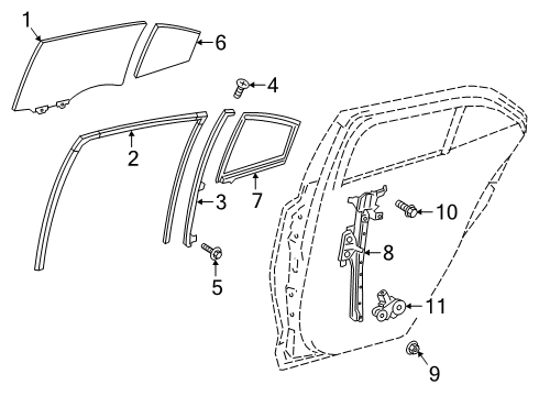 2022 Toyota Corolla Glass Sub-Assembly, Rr D Diagram for 68104-12890