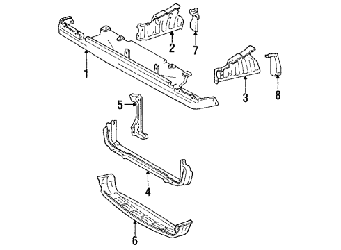 1987 Toyota MR2 CROSSMEMBER, Front Diagram for 57104-17021