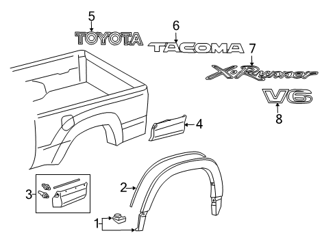 2013 Toyota Tacoma Rear Body Name Plate, No.1 Diagram for 75471-04040-C1