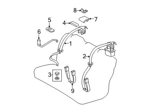 2010 Toyota Camry Seat Belt Diagram 4 - Thumbnail