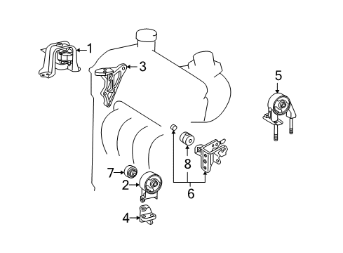 2004 Scion xB Engine & Trans Mounting Diagram 2 - Thumbnail