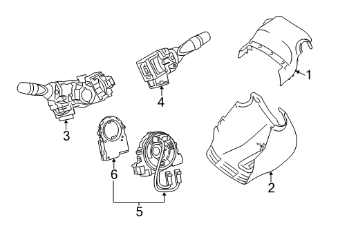 2018 Toyota Avalon Shroud, Switches & Levers Diagram